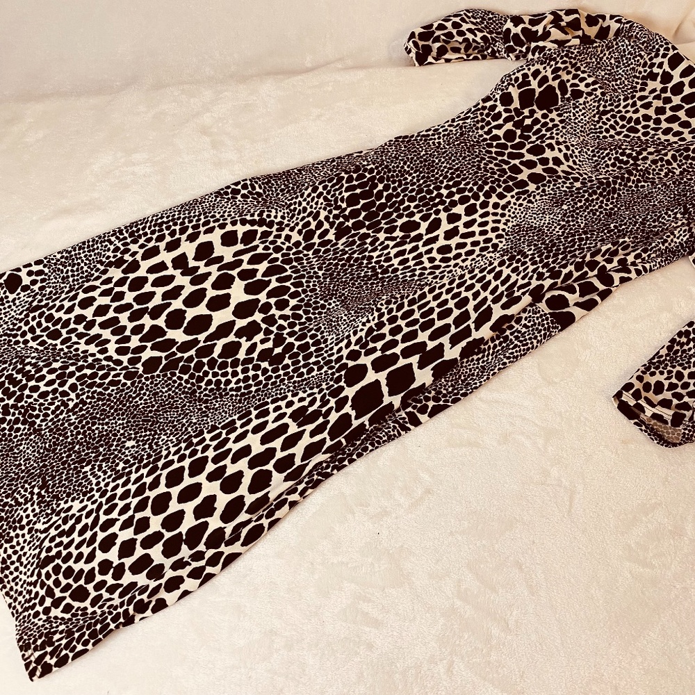 Leopard Print Wrap Dress - Picture 2 of 3